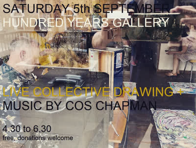 live collective drawing - live electronics and sound sculptures