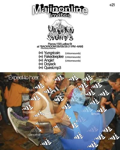 MAJINONLINE invites @unbornsounds to @pianosnyc on 09/09