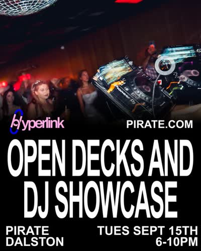 HYPERLINK and PIRATE Studios partnership: Open decks and showcase featuring debut performances by beginner DJs from FLINTA DJ course