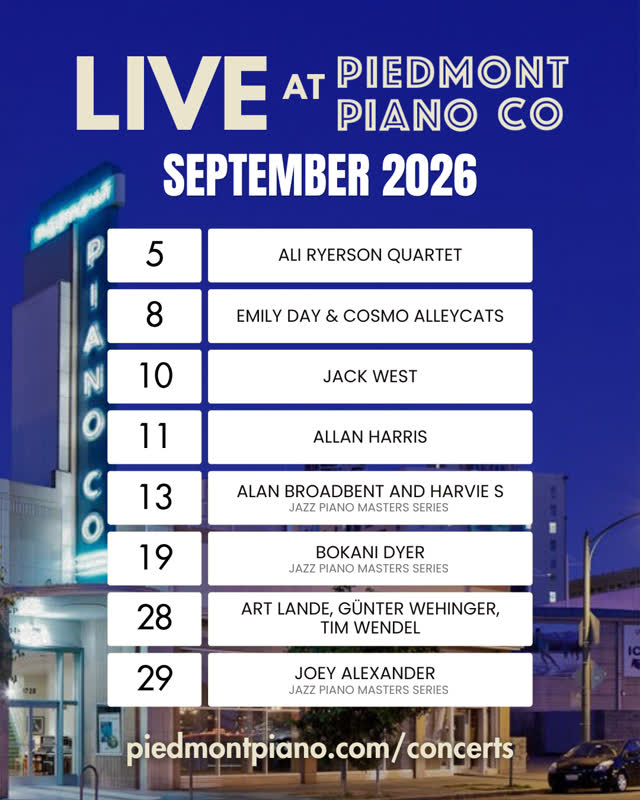 Coming Up This Month Live at Piedmont Piano Company! Join us for an exciting lineup of live jazz