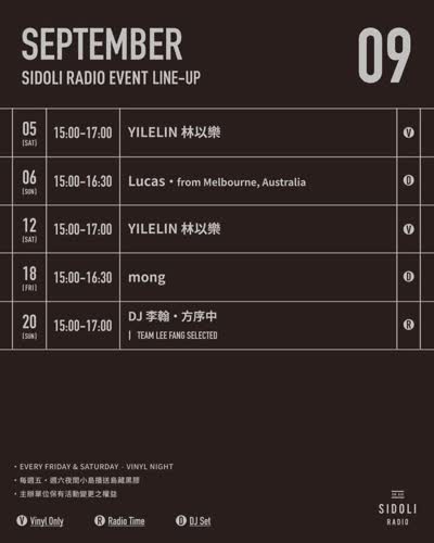SIDOLI RADIO . EVENT LINE-UP