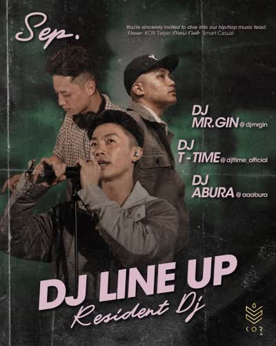 KOR Taipei Sep Line Up 🎧 Resident DJ