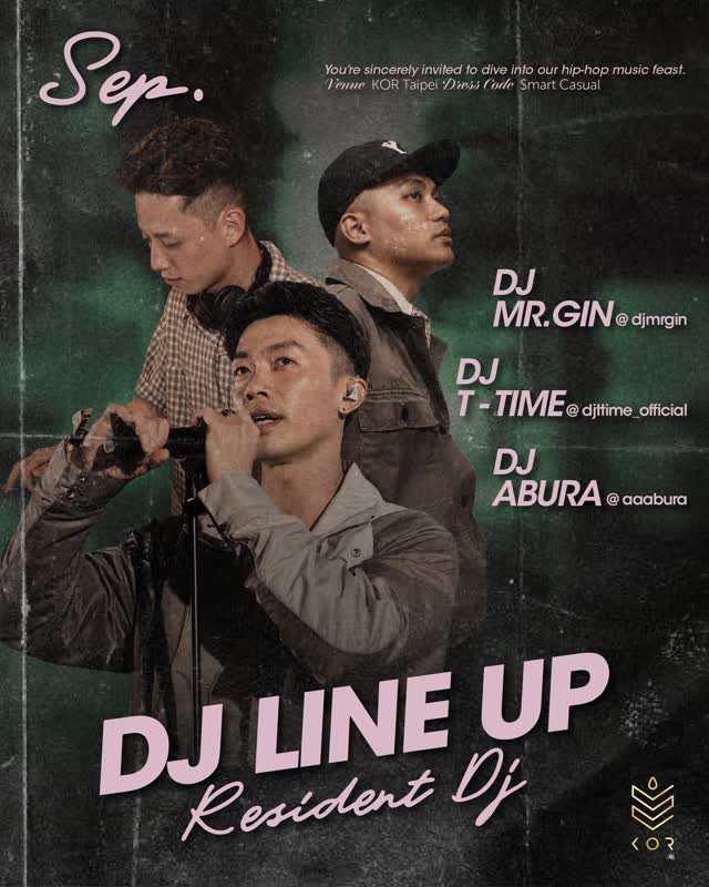 KOR Taipei Sep Line Up 🎧 Resident DJ