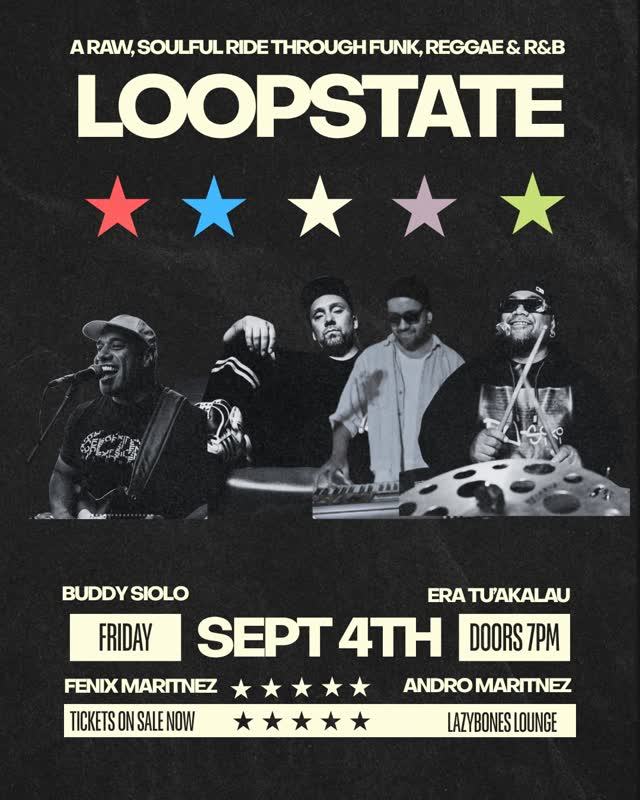 FRI 4TH SEPT AT 7PM ANDRO MARTINEZ presents LOOPSTATE A raw, soulful ride through funk, reggae & R&B