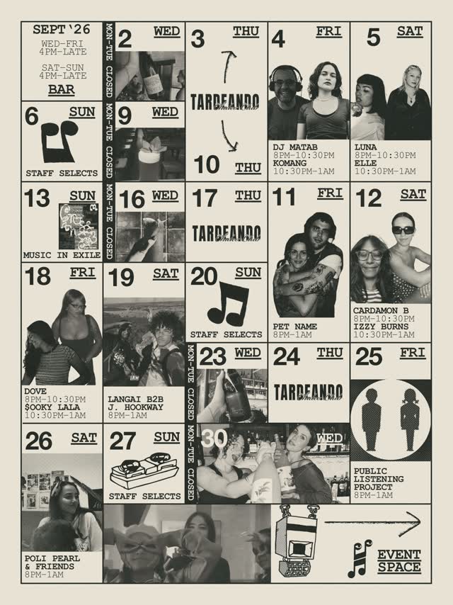 Event Space September 2026 Schedule