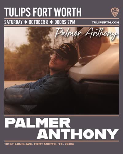 Palmer Anthony is coming to Tulips!