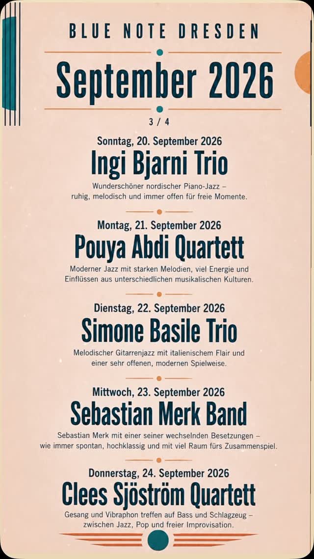 Blue Note Dresden September 2026