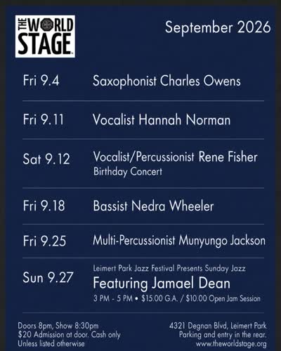 The World Stage September 2026 Jazz Series