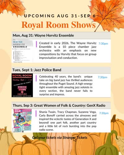 Jazz, Folk, and Country September Lineup