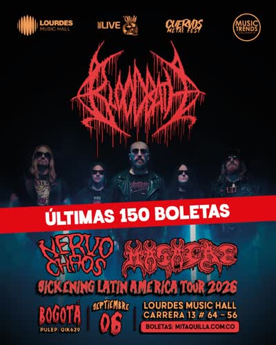 ÚLTIMAS 150 ENTRADAS - Bloodbath junto con Masacre y Nervo Chaos