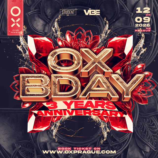 3 ROKY OX. 🥂🔥12. 9. slavíme třetí narozeniny OX Club Prague.