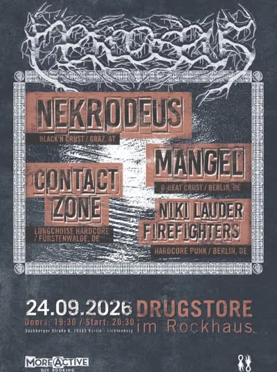 DRUGSTORE BERLIN - MANGEL / CONTACT ZONE / NIKI LAUDA FIREFIGHTERS