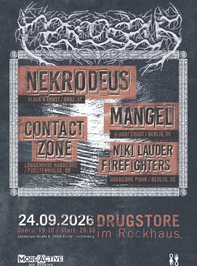 DRUGSTORE BERLIN - MANGEL / CONTACT ZONE / NIKI LAUDA FIREFIGHTERS