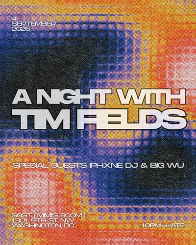A Night With Tim Fields: Labor Day/Afro+ weekend pop-up