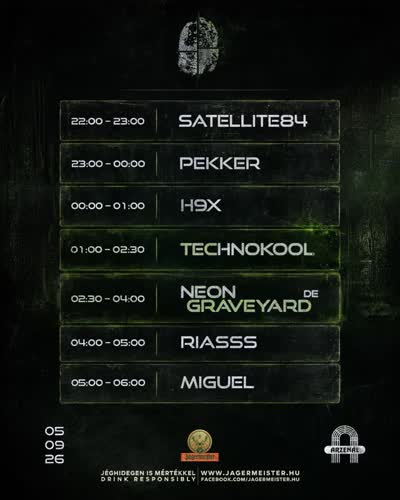 NEON GRAVEYARD • TECHNOKOOL • H9X • MIGUEL • PEKKER • RIASSS • SATELLITE84