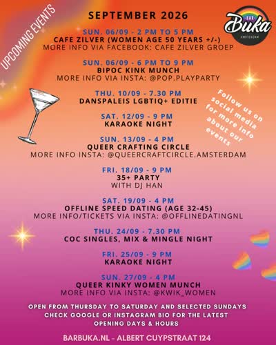 Bar Buka Upcoming Events September 2026