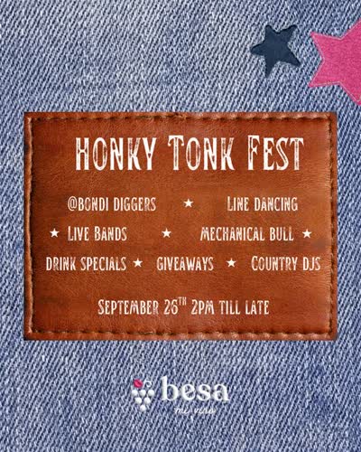 Bondi! We’re turning BESA’s Honky Tonk into a festival on September 26 at @bondigolf 🎉