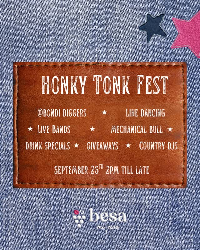 Bondi! We’re turning BESA’s Honky Tonk into a festival on September 26 at @bondigolf 🎉