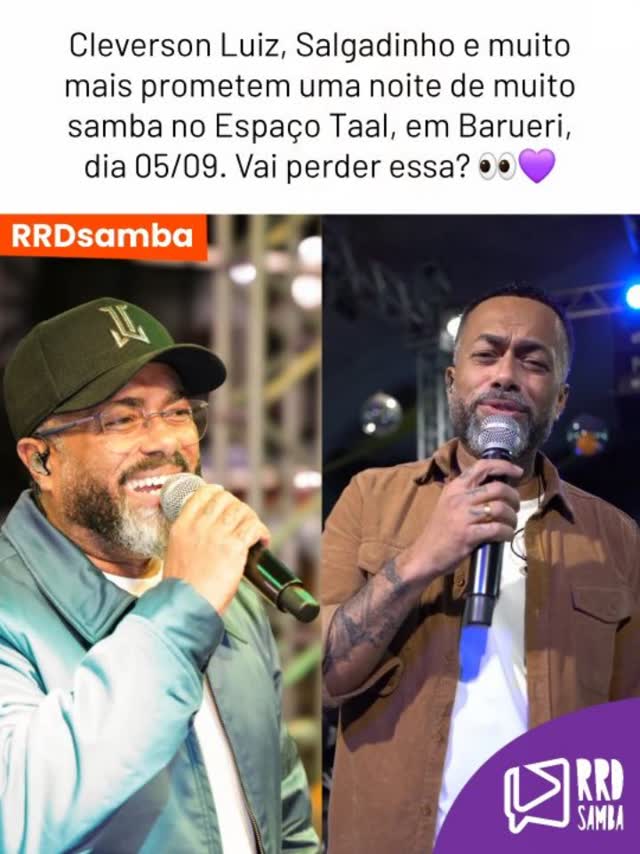 Cleverson Luiz, Salgadinho e muito mais têm encontro marcado no @espacotaal no sábado, dia 05/09, em Barueri!