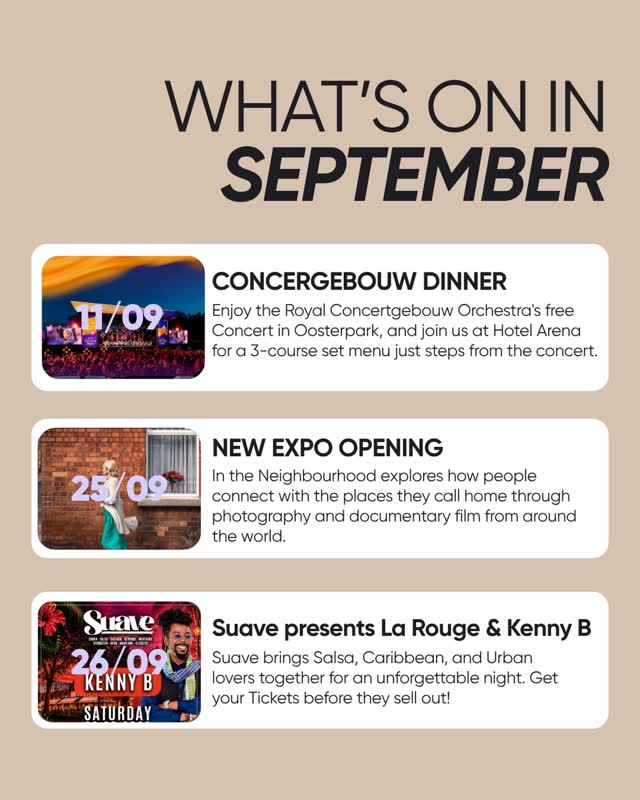 What’s on in September at Hotel Arena?