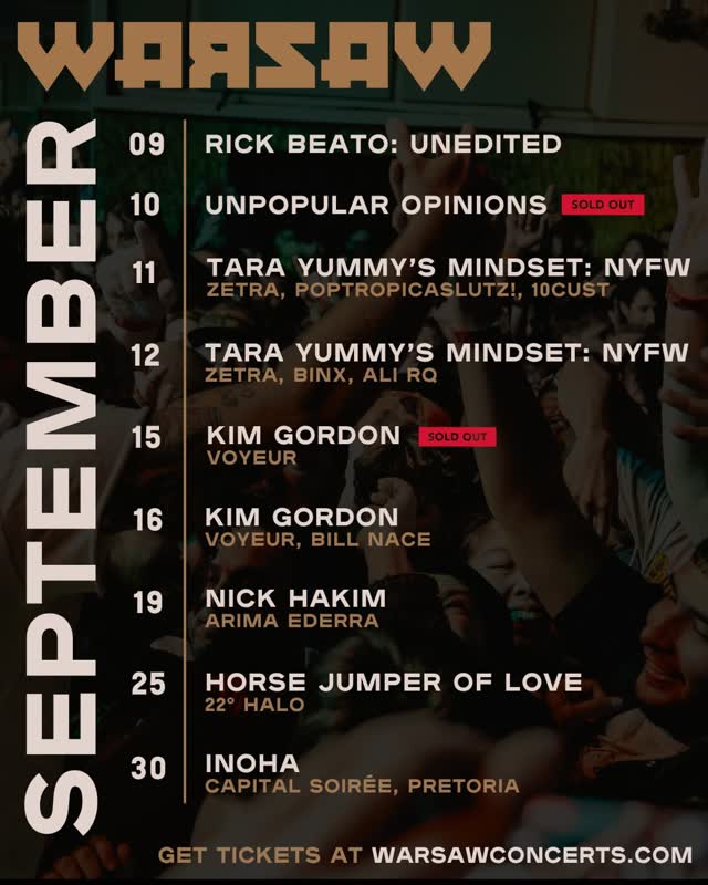 Warsaw September Concert Schedule