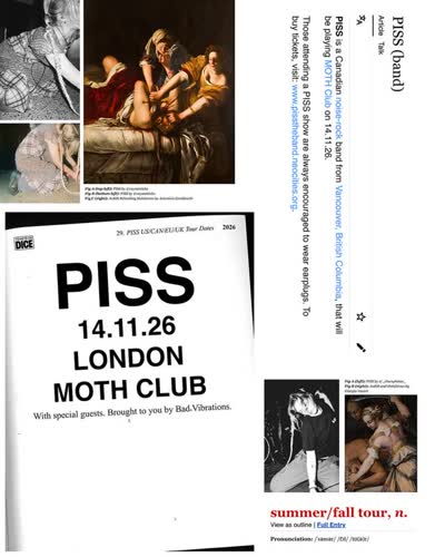 PISS + guests at Moth Club