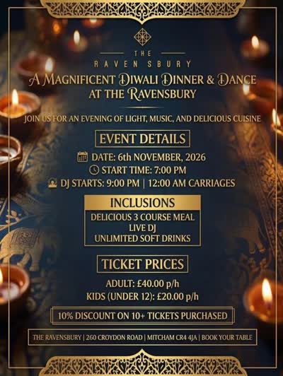 A Magnificent Diwali Dinner & Dance at The Ravensbury