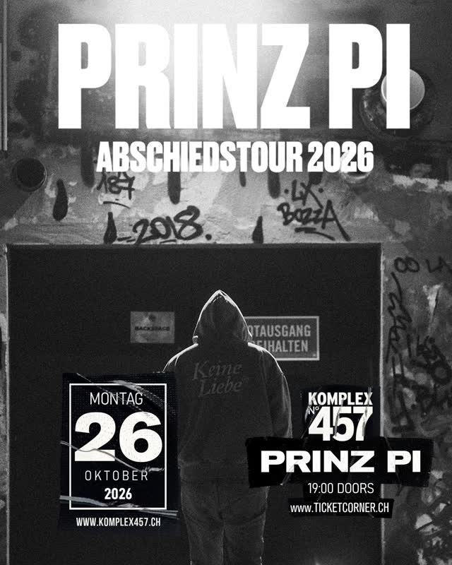 @prinzpi23 kommt am Montag, 26. Oktober 2026 ins Komplex 457.