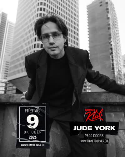 @itsjudeyork kommt am Freitag, 09. Oktober 2026 in den Komplex Klub.