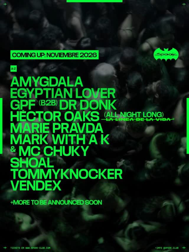 Spook Club November 2026 Lineup