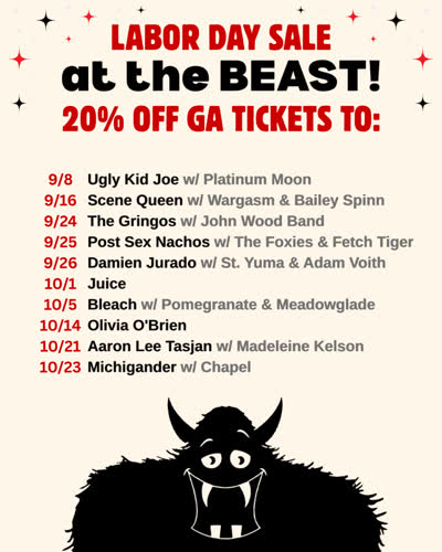 LABOR DAY SALE AT YOUR FAVORITE VENUE!