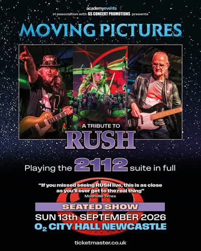 NEXT WEEK: "As close as you’ll ever get to the real thing" - join Moving Pictures as they celebrate 50 years of RUSH’s 2112 album, playing it in full as well as songs from every RUSH era 🎸