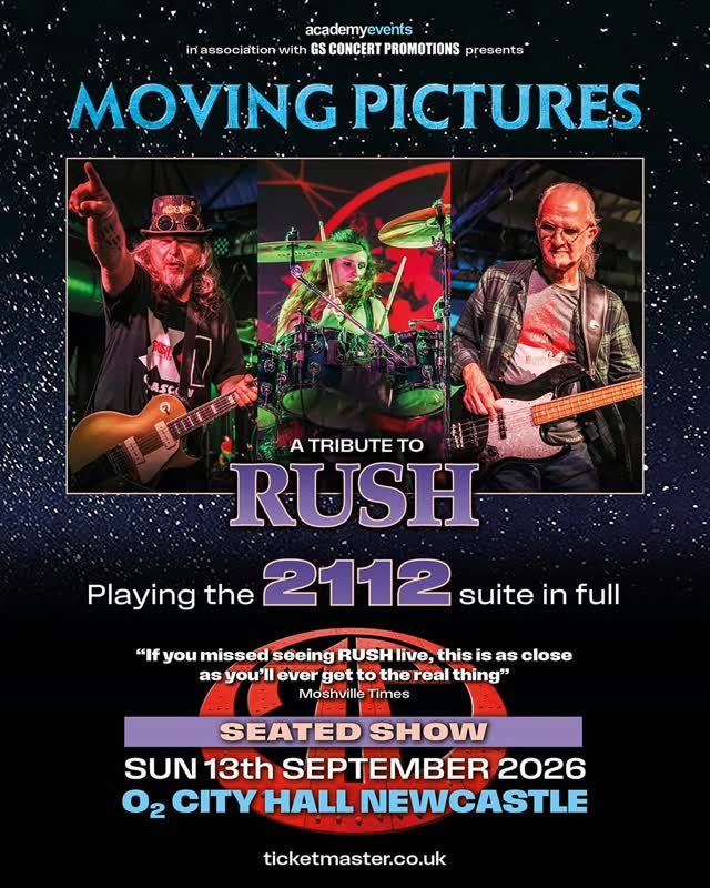 NEXT WEEK: "As close as you’ll ever get to the real thing" - join Moving Pictures as they celebrate 50 years of RUSH’s 2112 album, playing it in full as well as songs from every RUSH era 🎸
