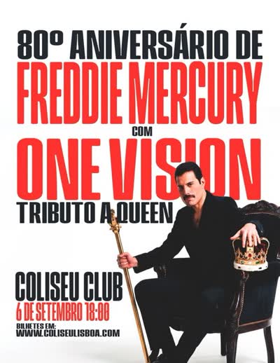 80º Aniversário de Freddie Mercury com One Vision Tributo a Queen