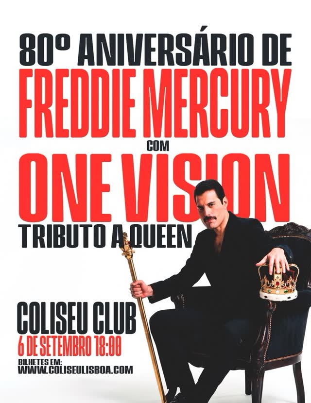 80º Aniversário de Freddie Mercury com One Vision Tributo a Queen