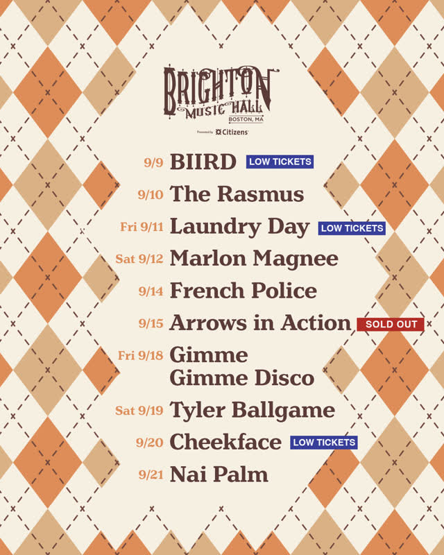 Brighton Music Hall September Lineup