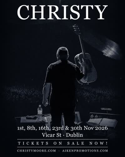 ★ ★ ON SALE NOW ★ ★ One of Ireland's most compelling and inspirational musicians, Christy Moore is coming to Dublin's @Vicar_St for 5 nights in November 2026! 🌟