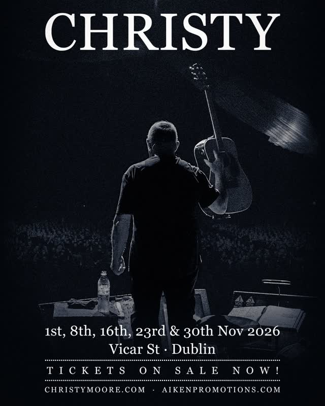 ★ ★ ON SALE NOW ★ ★ One of Ireland's most compelling and inspirational musicians, Christy Moore is coming to Dublin's @Vicar_St for 5 nights in November 2026! 🌟