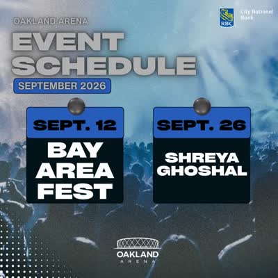 Oakland Arena Event Schedule September 2026