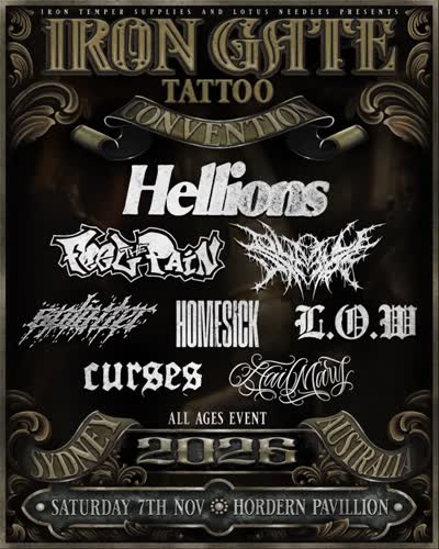 THE IRON GATE TATTOO CONVENTION 2026 BAND LINE UP