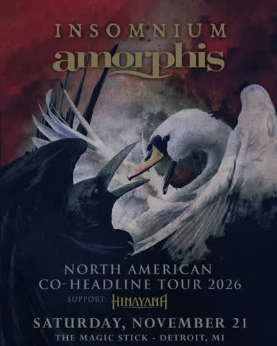 NEW SHOW 🤘 @insomniumofficial and @amorphisband together with Hinayana at the Magic Stick on Sat. November 21st!
