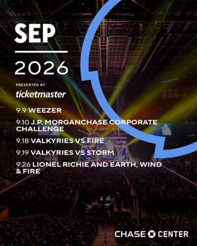 SEP 2026 CHASE CENTER SCHEDULE