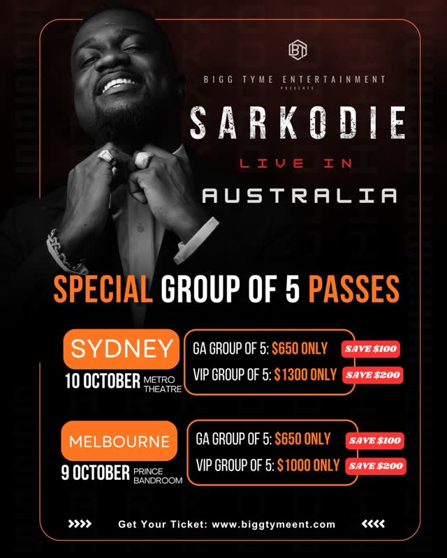 Melbourne and Sydney Tour Stops - Group of 5 Passes