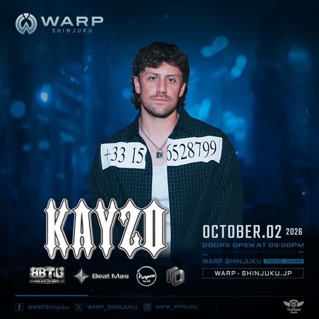 @kayzomusic returns to Tokyo on Oct 2 at @warp_shinjuku