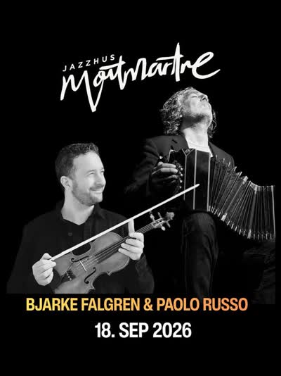 Oplev når den lidenskabelige duo, Bjarke Falgren og Paolo Russo, spiller gribende og passioneret verdensmusik på Jazzhus Montmartre d. 18. september kl. 20.