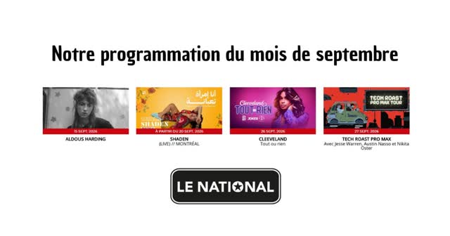 Notre programmation du mois de septembre - LE NATIONAL