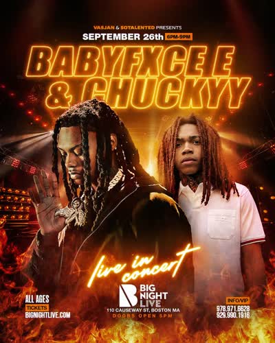 Just announced!!️ @babyfxce.e and @vaultofchuckyy take Big Night Live on Sat Sept 26th 🔥 Tickets are NOW LIVE via link in bio