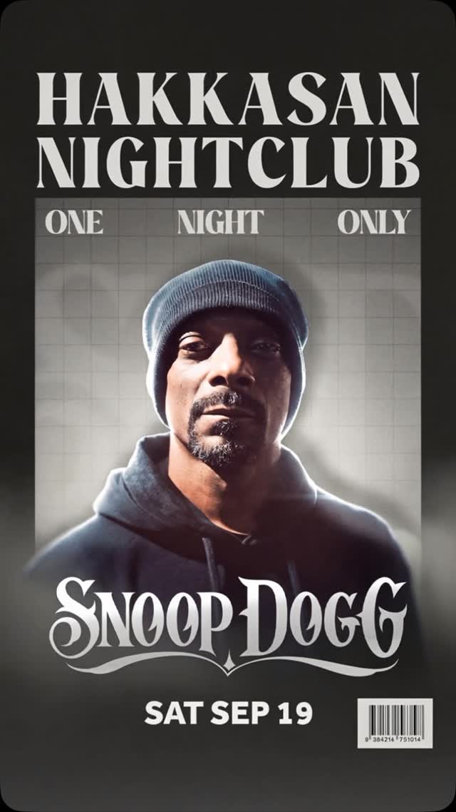The one. The only. @snoopdogg 🐾🔥 Grammy-nominated, hip-hop icon is taking over #HakkasanNightclub on Saturday, Sept. 19 for ONE NIGHT ONLY!
