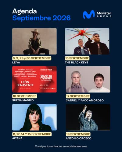 Agenda Septiembre 2026 Movistar Arena
