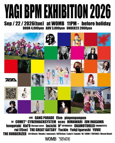 YAGI BPM EXHIBITION 2026 at @womb_tokyo